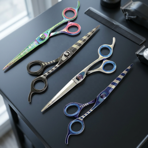 Ciseaux de coiffure professionnels ASAP de 6 pouces, haute qualité, vis réglable, lame en acier pour droitiers, manche long - Product Image 4