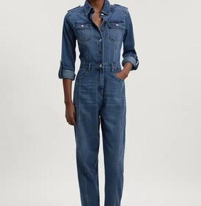 Women's <b>Wide</b> <b>Leg</b> Denim <b>Jumpsuit</b> Trendy Jean One Piece Casual Streetwear Wholesale Manufacturer Playsuit Overalls Trousers Jeans - Product Image 1