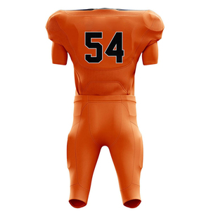 Uniforme de Fútbol Americano para Hombre, Color Naranja con Bloques de Color, Cuello en V, Manga Corta, Transpirable, Número 54 - Product Image 5