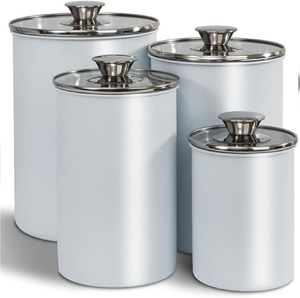 Chic Stainless Steel Food Canister Collection Clear Glass Lids Moisture-Proof Design Classic Pantry Storage Available Wholesale - Product Image 2