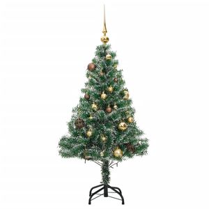 Sapin de Noël artificiel floqué de 47,2 pouces avec 150 LED et un ensemble de boules - Catégorie de produit : Arbres artificiels - Product Image 4