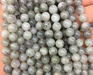 ลูกปัดลาบราโดไลท์สีขาวเทา ลูกปัดหินอัญมณีทรงกลมธรรมชาติ สำหรับทำเครื่องประดับ งานฝีมือ DIY - Product Image 6