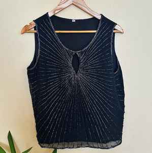 Top de sujetador acolchado con lentejuelas brillantes y cuentas para mujer, estilo micro brasileño con escote en V, encaje, talla grande, para discoteca y danza del vientre - Product Image 3