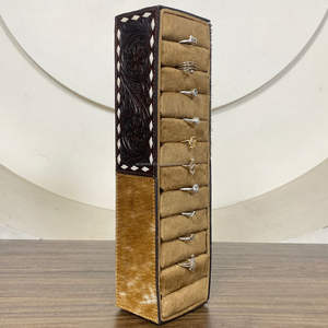 2025 vente chaude de luxe à la main en cuir de vachette velours bijoux et boîte à bagues concepteur organisateur d'affichage pour les femmes mallette de rangement - Product Image 4