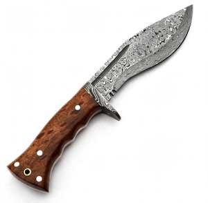 Handcrafted Damascus Steel Utility <b>Knife</b> Natural Stag Horn Rosewood Handle <b>Craft</b> Tool - Product Image 2