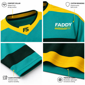 Maillots de hockey sur glace professionnels sublimés sur mesure, uniformes d'équipe rayés respirants de haute qualité, vêtements de sport d'entraînement en gros - Product Image 4