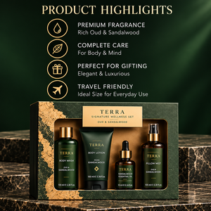 Set de Cuidado de la Piel para Hombre OEM/ODM, Gel de Ducha, Loción, Bruma Corporal, Aceite Esencial de Sándalo, Fragancia y Diseño de Empaque Personalizados - Product Image 4