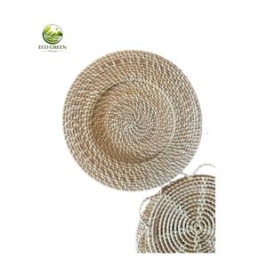 Handwoven Bamboo Bohemian Round Platemat Braided Floor <b>Rug</b> Cushion Cover with Customized Thickness for Home <b>Beach</b> Villa - Product Image 1
