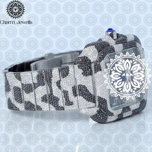 Montre pour homme Charm_Jewells en acier inoxydable avec accents de diamants, mouvement mécanique analogique, résistance à l'eau 10 bars, luxe et mode - Product Image 5
