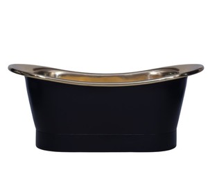 Bañera independiente de latón puro hecha a mano con acabado negro martillado a precio económico. - Product Image 2