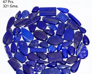 Lot de cabochons en lapis-lazuli naturel, lisses et polis, bleu profond, pierres précieuses en vrac pour la fabrication de bijoux, vente en gros - Product Image 1
