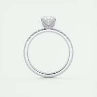 Bague de fiançailles ovale de 2,00 carats en diamant de laboratoire, sertie pavé floral style panier, avec sertissage français en or blanc 14 carats