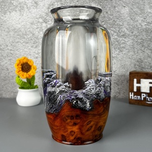Resin Eco-Friendly Waterproof Asian Zen Design Tabletop <b>Vase</b> Handmade Flower <b>Vase</b> for Centerpiece Decor - Product Image 2