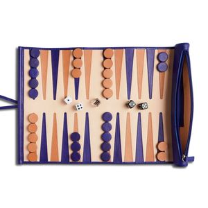 Luxury Roll-Up Backgammon Game Travel Friendly Suade Leather Backgammon Board Set for Adults & Kids Compact Folding Backgammon - Product Image 3