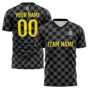เสื้อฟุตบอลแบบกำหนดเอง คอวี แขนสั้น พิมพ์ลายแบบระเหิด ระบายอากาศได้ดี โพลีเอสเตอร์ 100% ชื่อทีม เบอร์ผู้เล่น ผู้ใหญ่ ใส่ได้ทั้งชายและหญิง - Product Image 4