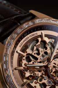 นาฬิกาอัตโนมัติสำหรับผู้ชาย Alexander Ferros 9261R-08 หน้าปัดแซฟไฟร์ สายหนัง ตัวเรือนสแตนเลสสตีล ระบบกลไก Miyota กันน้ำ - Product Image 4