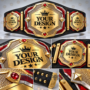 Cinturón de Campeonato de Cuero Ligero de Alta Calidad, Diseño y Logotipo Personalizados en Venta - Product Image 4