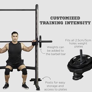 Attrezzatura per Sollevamento Pesi Regolabile per Palestra Domestica con Funzioni di Sicurezza, Smith Machine con Barra per Trazioni, Rack per Squat, Imballaggio in Legno Personalizzato - Product Image 6