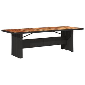Mesa de Jardín de Madera Maciza de Acacia con Ratán PE Negro y Acero con Recubrimiento en Polvo - Product Image 6