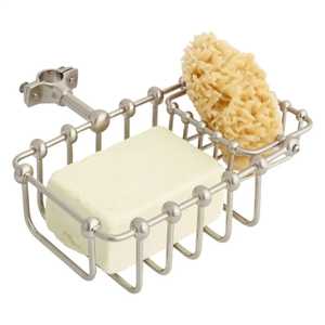 <b>Shower</b> Pipe Mounted Soap Holder Wood Eco-Friendly Soap Basket <b>Sponge</b> Storage Rack Clamp Bathroom Organizer Modern Hardware - Product Image 1