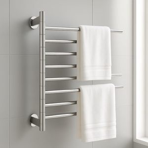 Modern Bathroom <b>Storage</b> for Contemporary Interior Wall Mounted Rotating Multilayer Hanging Rod for Decorate your Bathroom - Product Image 2