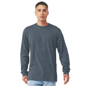 เสื้อยืดแขนยาวผู้ชายแบบปรับแต่งได้ คุณภาพสูง น้ำหนักเบา คอกลม ไม่มีลาย โลโก้เรียบง่าย สไตล์ลำลอง สตรีทแวร์ สีพื้น ผ้าฝ้าย 100% - Product Image 1