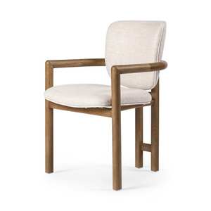 Fauteuil d'appoint moderne rembourré avec structure en bois de manguier et assise en tissu capitonné – Mobilier d'intérieur pour maison, bureau, appartement, chambre, hôtel - Product Image 1