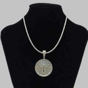 Colgante Corazón de la Virgen María con Corte Brillante y Microincrustaciones, Amuleto Religioso Católico Sagrado Corazón, Plata 925 Bañada en Rodio, Estilo Hiphop - Product Image 3