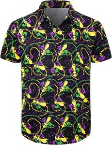Camisa Floral de Verano para Hombre, Manga Corta, Estampado Tropical Hawaiano, Casual de Playa, con Botones, Colorida, para Vacaciones - Product Image 6