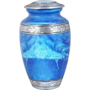 Engrave Floral Bend White Enamel Cremation Urn Adult Urns <b>For</b> <b>Keepsake</b> <b>Ashes</b> Handicrafts Latest Human Urn & Jars Wholesale - Product Image 3