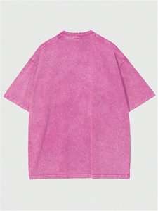 เสื้อยืดโอเวอร์ไซส์พิมพ์ลายกราฟิกแบบกำหนดเอง Glory ผ้าคุณภาพพรีเมียม ล้างสีแบบ Acid Wash ทรงไหล่ตก สำหรับสตรีทแวร์ - Product Image 2