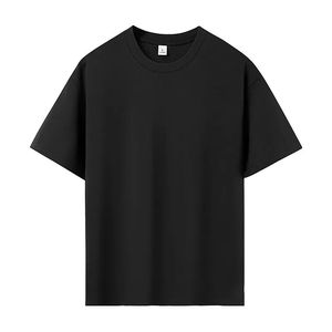 Camiseta de manga corta para hombre, de seda helada, con sensación fresca, de algodón brillante con acabado de amoníaco líquido, cómoda, de ajuste holgado y cuello redondo. - Product Image 1