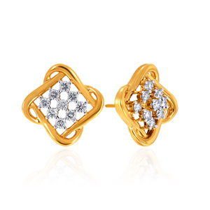 Pendientes de Diamantes Radiant Brilliance, Clásicos de Oro Amarillo con Diamantes Redondos de Corte Brillante, Color G, para Uso Diario de Mujeres - Product Image 2