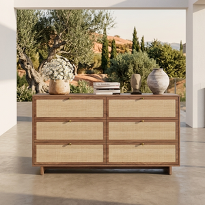 Viona Teak Solid Wood Minimalist Dresser with <b>6</b> <b>Drawers</b> Eco-Friendly & Durable Storage for Bedroom Living Room or Warehouse - Product Image 3