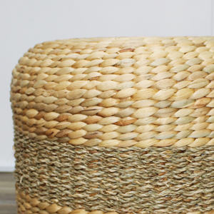 Eco-Friendly Vietnam Handmade Water Hyacinth Seagrass Braided <b>Storage</b> Ottoman <b>Stool</b> Chair Artex Dong Thap Model MK7025A-1NA for - Product Image 6