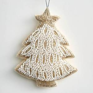 Ornements de Noël faits à la main, décorations de Noël brodées de perles, taille et prix personnalisés - Product Image 1