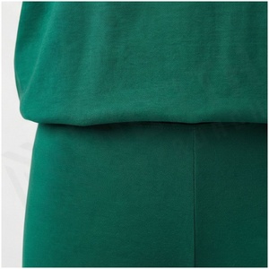 Conjunto de camiseta y pantalones cortos unisex de algodón verde, cuello redondo, manga corta, corte holgado, color sólido, atuendo informal de verano - Product Image 5
