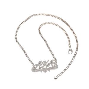 Collier pendentif cœur argenté scintillant pour femme, bijou élégant en cristal, accessoire cadeau pour fête, mariage, usage quotidien - Product Image 1