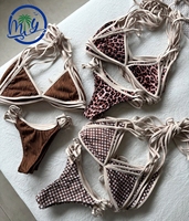 MLY OEM Service Bulk Custom Luxe Pailletten Driehoek Bikini Hoge Taille 2-delig Set Paisley Print Voorkant Logo Dames Zwemkleding