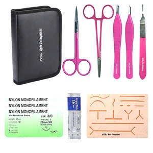 Kit de sutures en acier inoxydable pour étudiants en médecine, instruments médicaux, équipements médicaux, formation pour vétérinaires et infirmières - Product Image 1