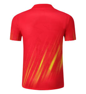 Camiseta de Bádminton Ligera y Transpirable para Hombre, Amarillo y Azul, Manga Corta, Cuello Redondo, Logotipo Frontal, Top Deportivo de Verano - Product Image 6