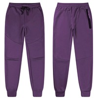 Survêtement unisexe violet uni à blocs de couleur, fermeture éclair intégrale, col montant, vêtement de sport décontracté avec poches latérales, coupe classique pour l'automne