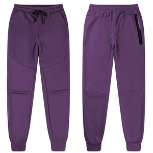 Chándal Unisex Morado de Color Sólido con Bloques de Color, Cremallera Completa, Cuello Alto, Ropa Deportiva Casual con Bolsillos Laterales, para Otoño, Corte Regular - Product Image 3