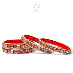 Bracelets de luxe en verre borosilicate kashmiri pour mariage, plaqués or avec accents de perles et pierres, pour femmes, prix de gros - Product Image 4
