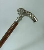 Canne de marche victorienne en laiton avec tête de lion nautique, en bois de rose massif, faite à la main, réglable, pliable, multifonction, 36 pouces, marron IBS