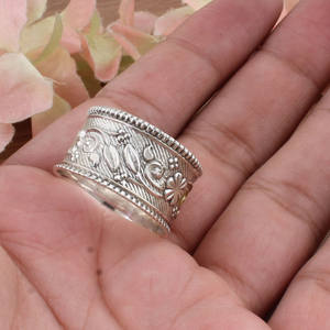 Bague de mariage classique en argent sterling 925, motif floral vintage marguerite et rose, pour femme, cadeau inspiré et délicat, vente en gros - Product Image 2