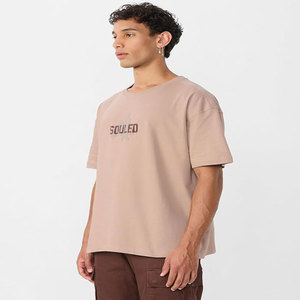 Camisetas de algodón de manga corta holgadas con hombros caídos para hombre, 200GSM, con LOGO personalizado, cuello redondo, estilo casual de verano - Product Image 3