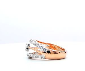 Rose Gold Plated 925 Sterling <b>Silver</b> Round Brilliant Cut Moissanite <b>Eternity</b> Band Unisex Engagement <b>Ring</b> with Prong Setting - Product Image 3