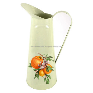 Grand pichet élégant en métal galvanisé Pichet à eau au design floral personnalisé avec grande poignée Parfait pour la décoration intérieure - Product Image 6