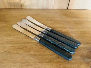 Stainless Steel Butter <b>Knife</b> <b>Set</b> With Ivory Handle 4-Piece Kitchen Cutlery Straight Edge Blade - Product Image 5